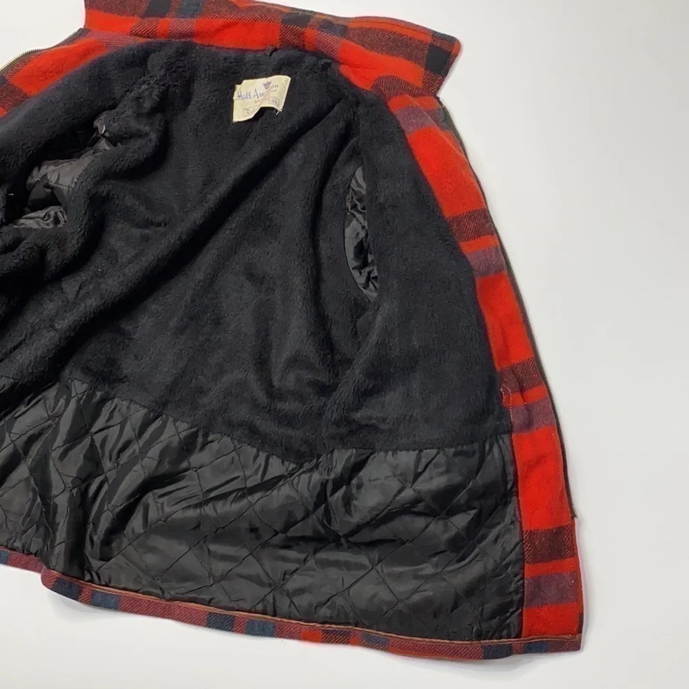 Vintage Robert Hall Buffalo Plaid 50's Jacket Size 46 XL